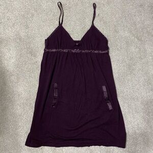 Aerie Deep Purple Cotton Night Slip Dress Size M